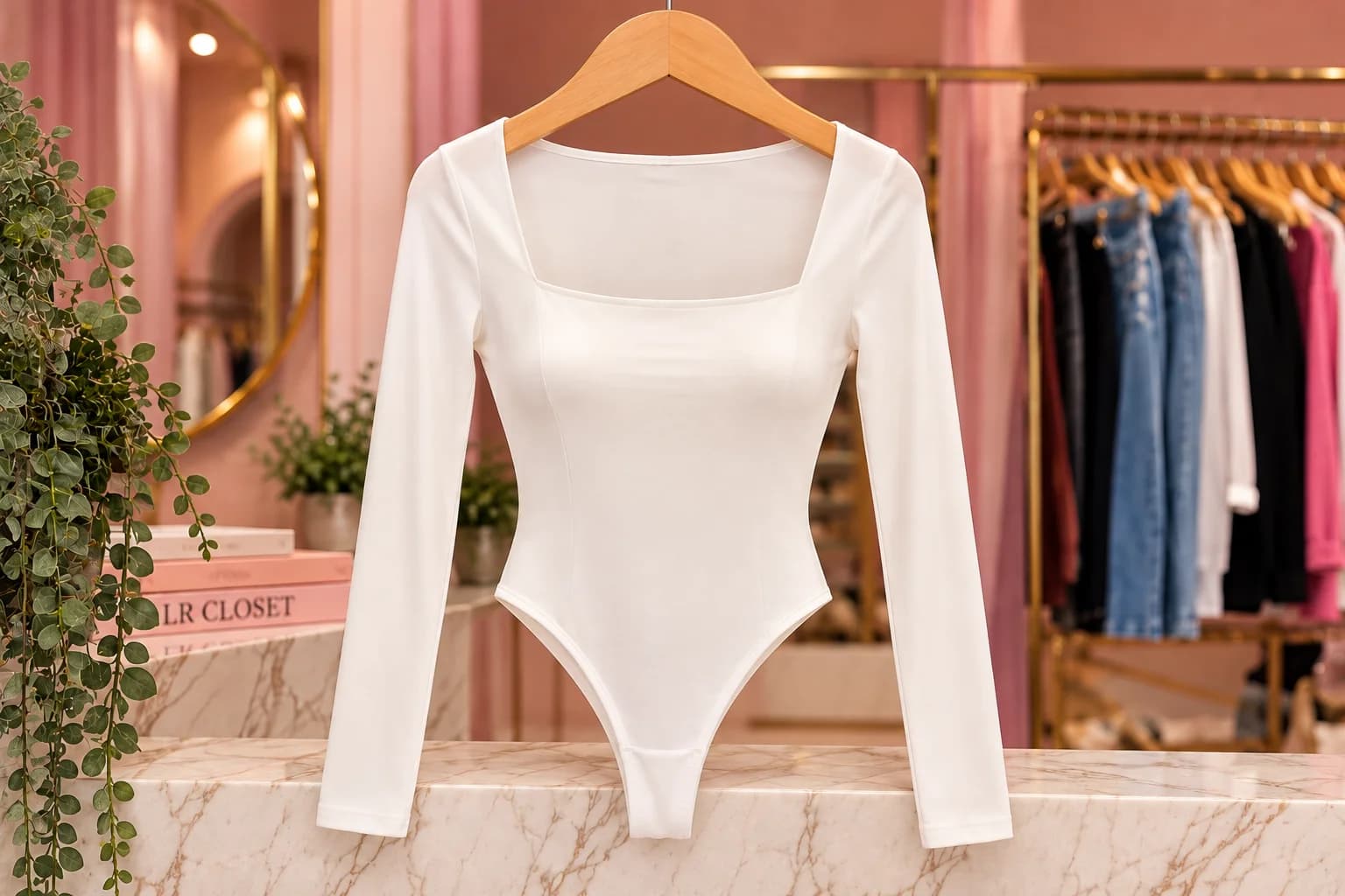 Body Manga Longa Gola Quadrada